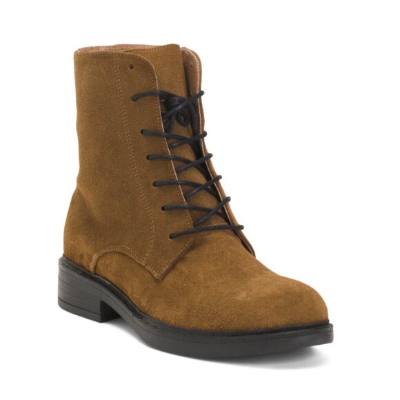 OROSCURO Cuoio Made In Italy Suede Lace Up Booties